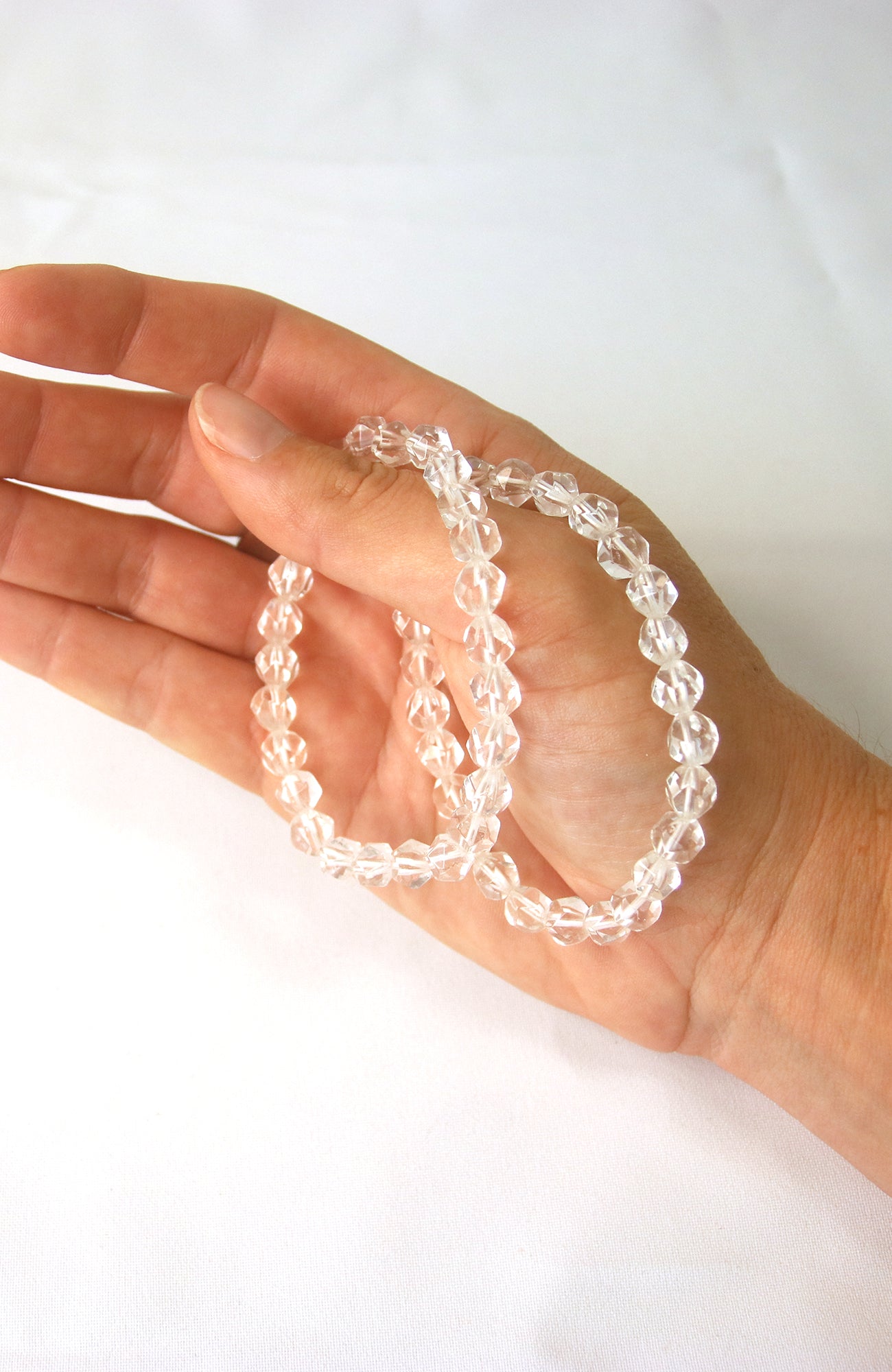 Clear Quartz Faceted Bead Bracelet